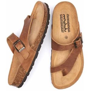 Brown Toe-Post Cork Footbed Sandals   Size 5   Wilma Waxy Moshulu - 5