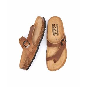 Brown Toe-Post Cork Footbed Sandals   Size 6   Wilma Waxy Moshulu - 6