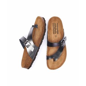 Grey Toe-Post Cork Footbed Sandals   Size 9   Wilma Metallic Moshulu - 9