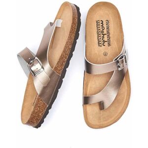 Metallic Toe-Post Cork Footbed Sandals   Size 5   Wilma Metallic Moshulu - 5