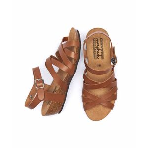 Brown Wedged Cork Footbed Sandals   Size 7   Zilla Moshulu - 7