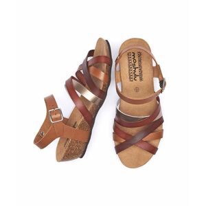 Brown Wedged Cork Footbed Sandals   Size 5   Zilla Moshulu - 5
