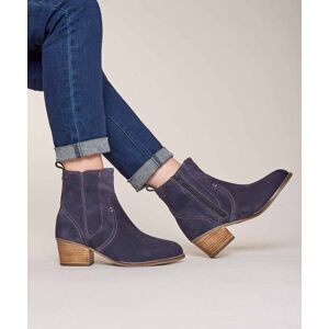 Blue Western Inspired Heeled Ankle Boot Women's   Size 4   Morisot Moshulu - 4