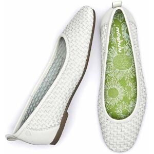 White Woven Leather Ballet Pumps   Size 3   Swanpool Moshulu - 3