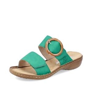 Rieker 60894-52 Ladies Green Hook & Loop Sandals Colour: Green, Si