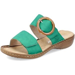 Rieker 60894-52 Ladies Green Hook & Loop Sandals Colour: Green, Si