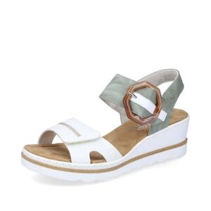 Rieker 67476-81 Ladies White Hook & Loop Sandals Size: EU 41 / UK