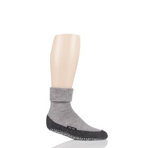 Mens 1 Pair Falke Cosyshoe Virgin Wool Home Socks Light Grey 5.5 - 6.5 Mens  - Grey - Size: 5.5-6.5 Mens