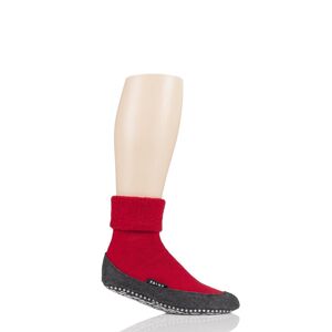 Mens 1 Pair Falke Cosyshoe Virgin Wool Home Socks Fire 5.5 - 6.5 Mens  - Red - Size: 5.5-6.5 Mens
