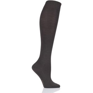 1 Pair Dark Brown Soft Merino Wool Knee High Socks Ladies 4-5 Ladies - Falke  - Brown - Size: 4-5 Ladies