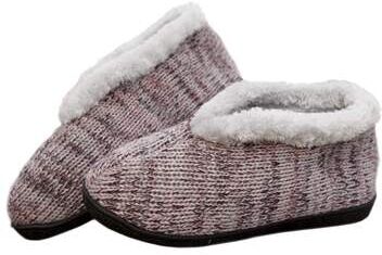 Atlas for Men Women's Pink Knitted Slippers with Faux Fur Lining  - GREY - Size: 6Â½