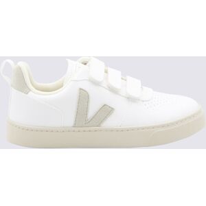 Veja White And Natural Leather V-10 Sneakers - WHITE/NATURAL - unisex - Size: 30