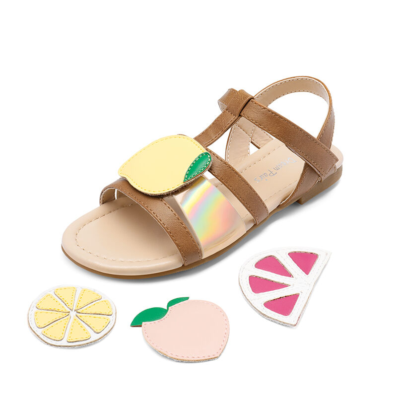 DREAM PAIRS Fun Mix  Fruity  Girls DIY Interchangeable Fruit Accessories Sandals - US Size - Footware