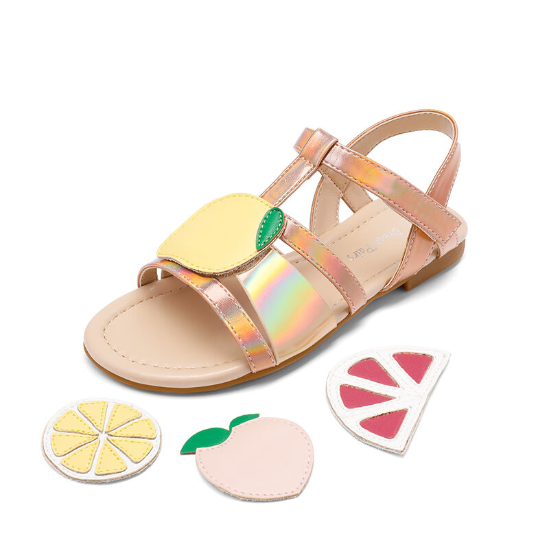DREAM PAIRS Fun Mix  Fruity  Girls DIY Interchangeable Fruit Accessories Sandals - US Size - Footware