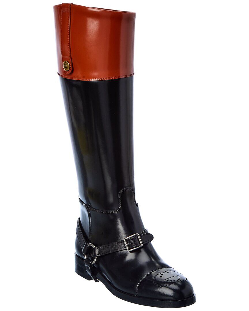 Gucci Harness Leather Knee-High Boot Black 36