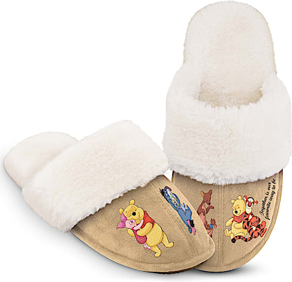 The Bradford Exchange Disney Winnie The Pooh Women's Slippers With Faux Fur