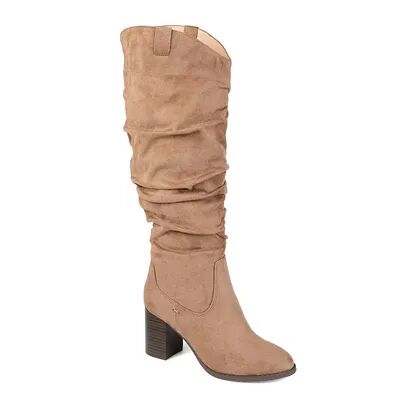 Journee Collection Aneil Women's Knee-High Boots, Size: 7.5 Medium XWc, Beig/Green