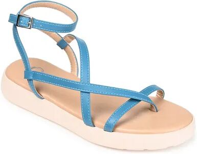 Journee Collection Jeselia Tru Comfort Foam Women's Ankle Strap Sandals, Size: Medium (10), Blue