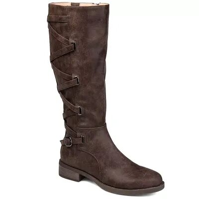 Journee Collection Carly Women's Knee-High Boots, Girl's, Size: 9 Medium XWc, Brown