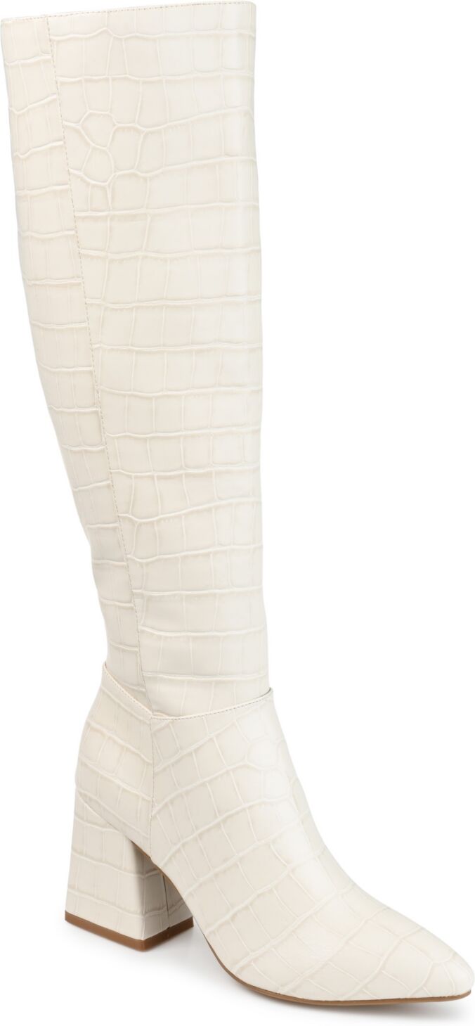 Journee Collection Women's Landree Knee High Boots - Bone