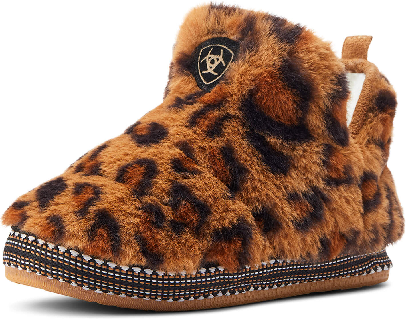 Women's Bootie Slipper in Fuzzy Leopard Print, Size: Small B / Medium by Ariat