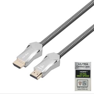 Nördic NORDIC CERTIFICEREDE KABLER 2m Ultra High Speed ​​​​HDMI 2.1 8K 60Hz 4K 120Hz 48Gbps Dynamic HDR eARC VRR Nylon flettet kabel forgyldt