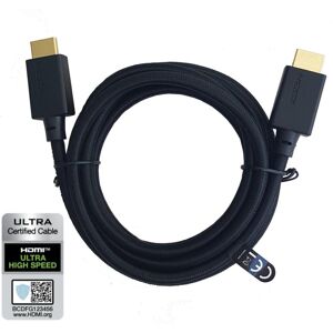 NÖRDIC Certified Cables 1m HDMI2.1 Ultra High Speed ​​8K 60Hz 4K 120Hz 48Gbps Dynamic HDR Earc Game Mode VRR Dolby atmos nylon Flettet kabel Forgyldt