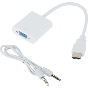 Shoppo Marte ZHQ008 HD HDMI To VGA Converter with Audio(White)