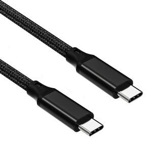 NÖRDIC 2m USB3.2 Gen2 SuperSpeed ​​​​USB 10Gbps USB-C til C nylonflettet kabel med strømforsyning 100W, 4K60Hz video og Emarker