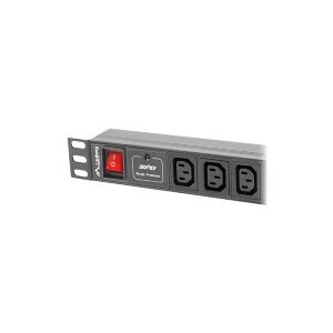 Lanberg - Strømfordelingsenhed - AC 220-250 V - input: IEC 60320 C14 - output-stikforbindelser: 10 (power IEC 60320 C13) - 1U - 19 - 2 m ledning - sort