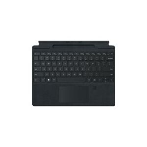 Microsoft Surface Pro Signature Keyboard with Fingerprint Reader - Tastatur - med touchpad, accelerometer, Surface Slim Pen 2 opbevaring og opladningsbakke - QWERTY - nordisk (dansk/finsk/norsk/svensk) - sort - kommerciel - for Surface Pro 8, Pro X