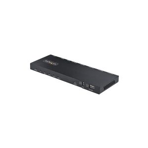 StarTech.com 4-Port HDMI Splitter, 4K 60Hz HDMI 2.0 Video, 1 In 4 Out HDMI Splitter, 4K HDMI Splitter w/Built-in Scaler, 3.5mm/Optical Audio Port, Du