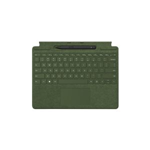 Microsoft Surface Pro Signature Keyboard - Tastatur - med touchpad, accelerometer, Surface Slim Pen 2 opbevaring og opladningsbakke - QWERTY - Dansk - skov - med Slim Pen 2