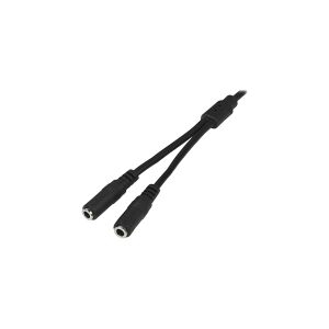 StarTech.com 3.5mm Audio Extension Cable - Slim Audio Splitter Y Cable and Headphone Extender - Male to 2x Female AUX Cable (MUY1MFFS) - Lydsplitter - mini-phone stereo 3.5 mm han til mini-phone stereo 3.5 mm hun - 20 cm - sort - for P/N: MU15MMS, MU6MMS