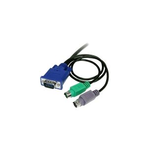 StarTech.com 3-in-1 Ultra Thin PS/2 KVM Cable - Keyboard / video / mouse (KVM) cable - PS/2, HD-15 (VGA) (M) to HD-15 (VGA) (M) - 6 ft - SVECON6 - Kabel til tastatur / video / mus (KVM) - PS/2, HD-15 (VGA) (han) til HD-15 (VGA) (han) - 1.8 m - formet - fo