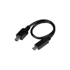 StarTech.com 8in USB OTG Cable - Micro USB to Mini USB - M/M - USB OTG Mobile Device Adapter Cable - 8 inch (UMUSBOTG8IN) - USB-kabel - mini-USB type B (han) til Micro-USB Type B (han) - USB OTG - 20.32 cm - sort