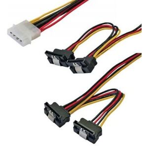 Sata Strøm Splitter - 1 X 4-Pin Molex Han Til 4 X 15-Pin Han