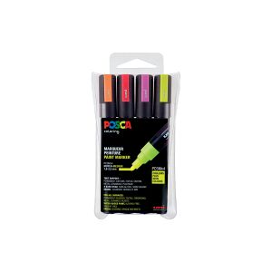 POSCA PC-5M Märkpenna 1,8-2,5mm sorterade färger neon rund   4st