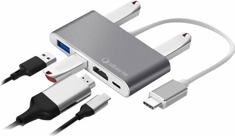 SILVERHT Hub Logan SILVER HT USB-C 6 en 1 (6 Puertos - Plateado)