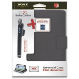Port designs Pack PHOENIX IV Portefolio universel Noir pour tablettes 7'' avec stylet +écran de protectio
