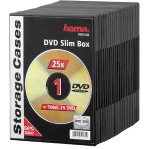 Hama Lot de 25 Boitiers DVD Slim Souples Noirs