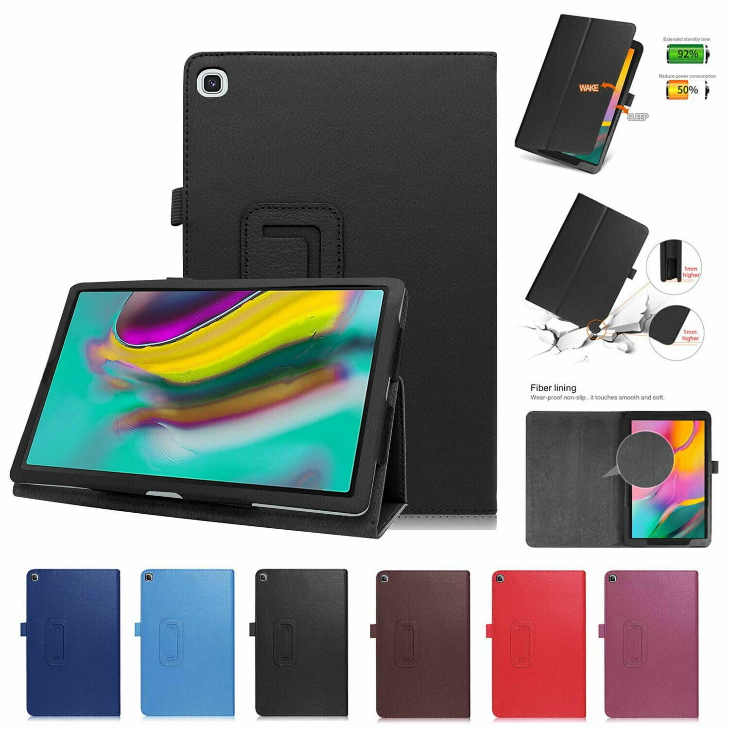 for Samsung Galaxy Tab S6 Lite 10.4-inch Tablet (SM-P610/SM-P613/SM-P615/SM-P619) Lightweight Ultra Slim PU Leather Case