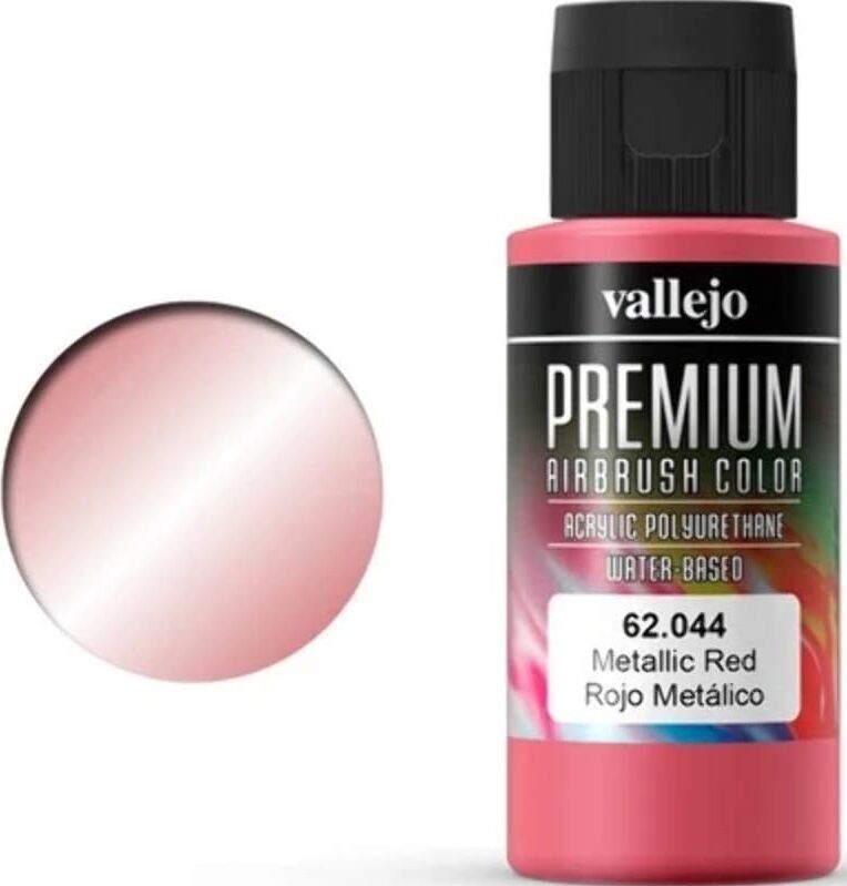 Vallejo Premium Metallic Red 60ml Premium Airbrush Color - Metallic