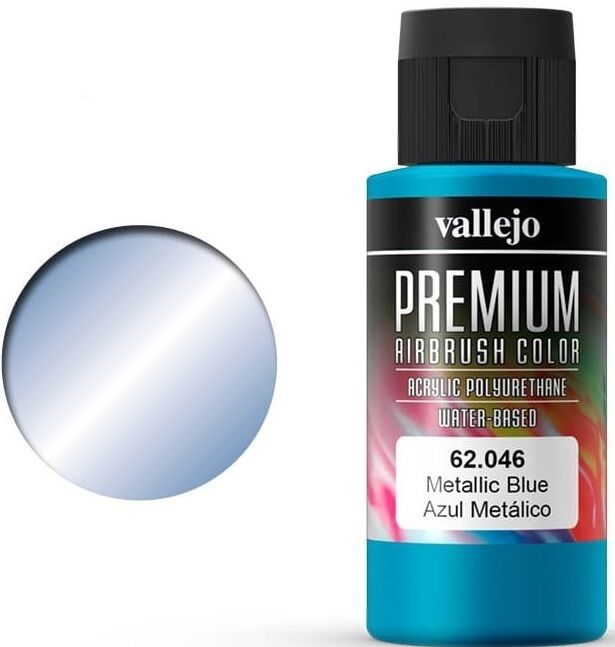 Vallejo Premium Metallic Blue 60ml Premium Airbrush Color - Metallic