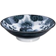 Tokyo Design Studio Lion Peony Menbachi Bowl 25.2x7.7cm Black