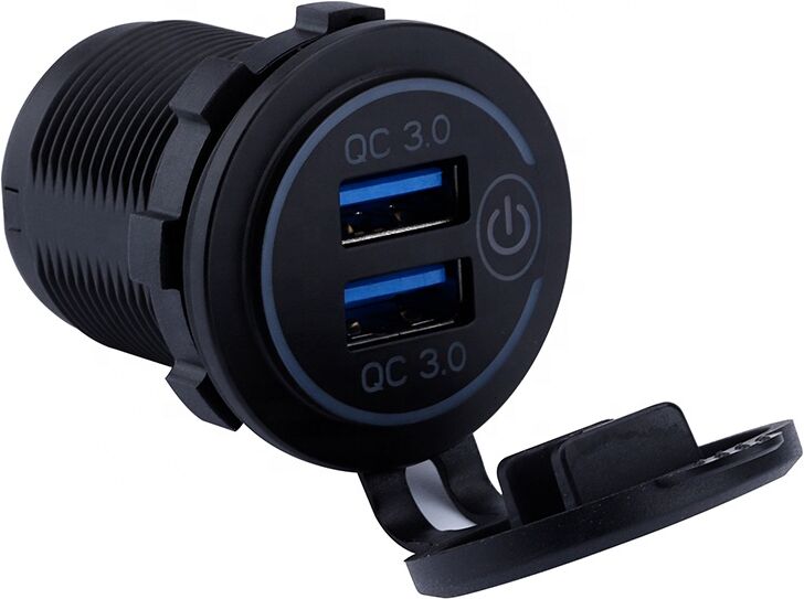 Smart modul - Dobbel hurtiglader USB QC 3.0 med bryter