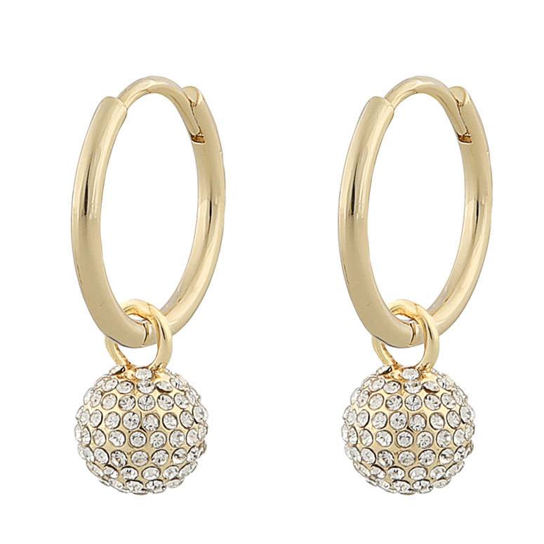 Snö Of Sweden Charms Earring Ball Gold/Clear 18mm