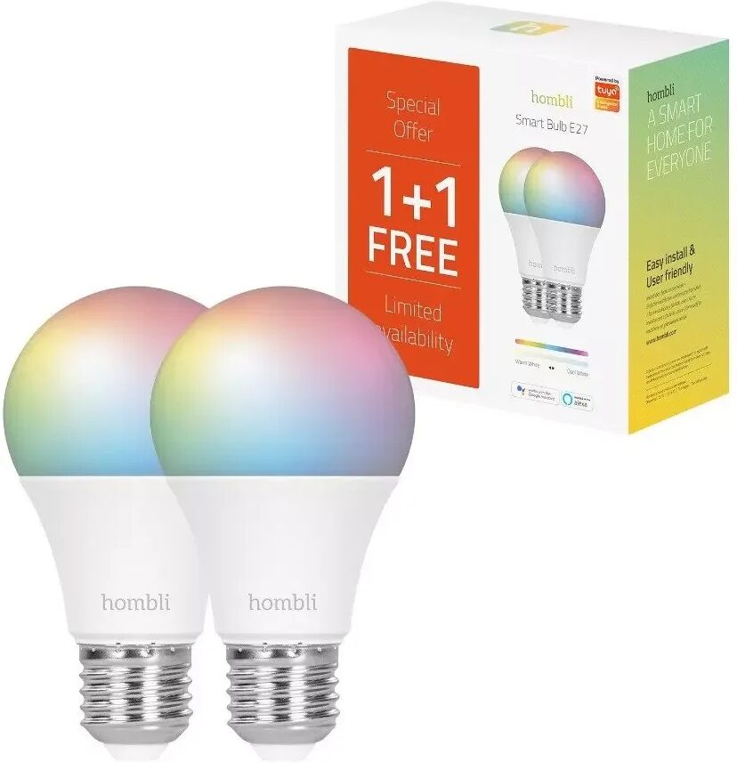 Hombli E27 Smart Pære med RGB 9W - Hvit