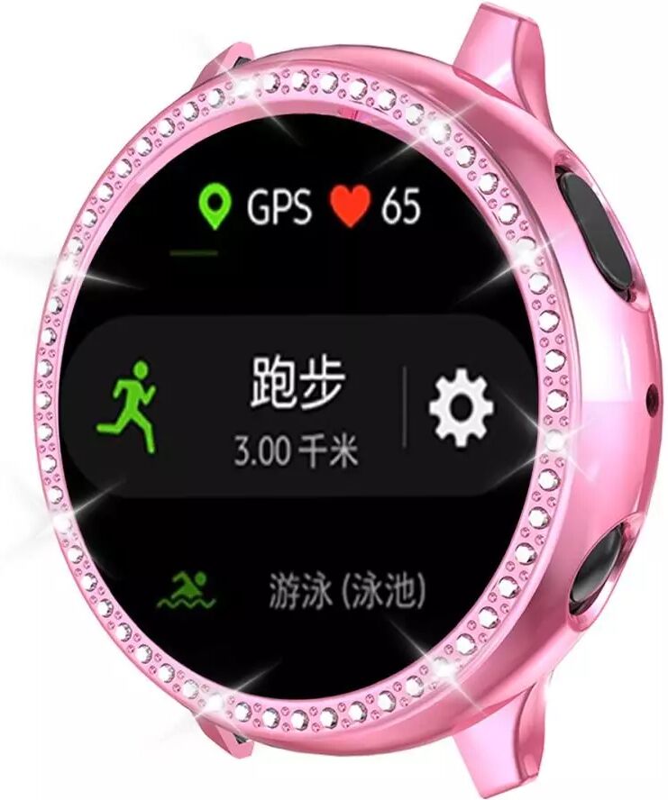 INCOVER Samsung Galaxy Watch Active 2 (44mm) Plastdeksel m. Pyntestein - Rosa