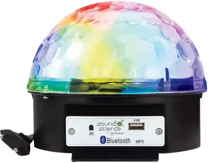 Manhattan Mini Bluetooth Høyttaler m. Fjernkontroll & Disco Light Ball - Svart